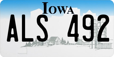 IA license plate ALS492