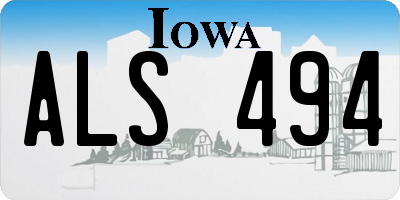 IA license plate ALS494