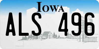 IA license plate ALS496