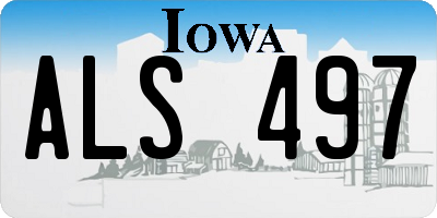 IA license plate ALS497