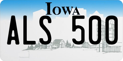 IA license plate ALS500