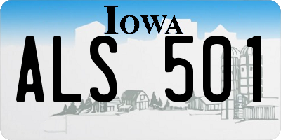 IA license plate ALS501