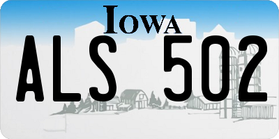 IA license plate ALS502
