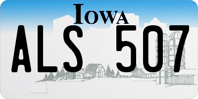 IA license plate ALS507