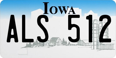 IA license plate ALS512