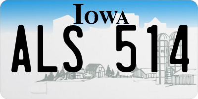 IA license plate ALS514