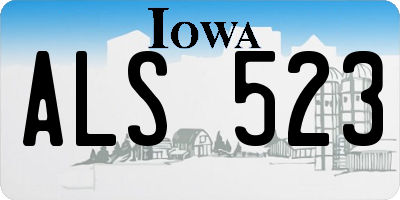 IA license plate ALS523
