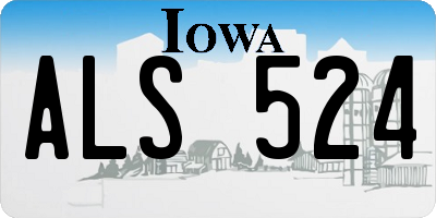 IA license plate ALS524
