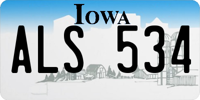 IA license plate ALS534