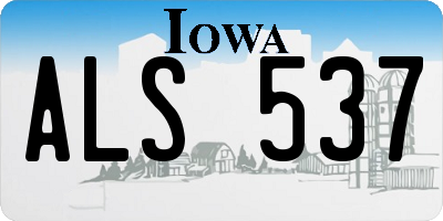 IA license plate ALS537