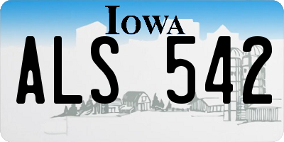 IA license plate ALS542