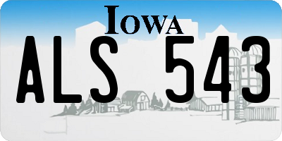 IA license plate ALS543