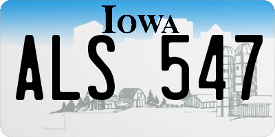 IA license plate ALS547