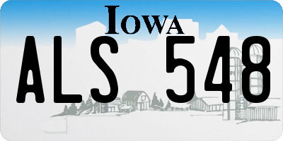 IA license plate ALS548