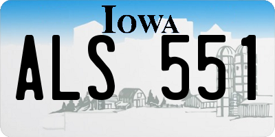IA license plate ALS551