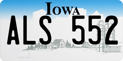 IA license plate ALS552