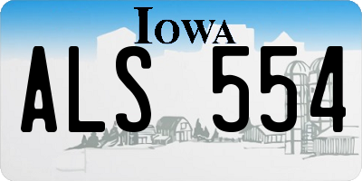 IA license plate ALS554