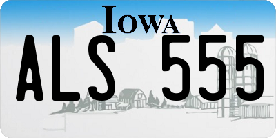IA license plate ALS555