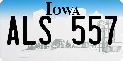 IA license plate ALS557