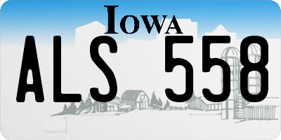 IA license plate ALS558