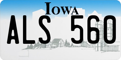 IA license plate ALS560