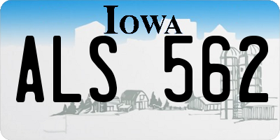 IA license plate ALS562