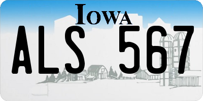 IA license plate ALS567