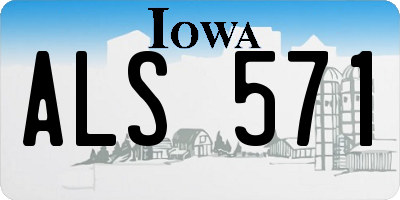 IA license plate ALS571
