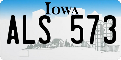 IA license plate ALS573