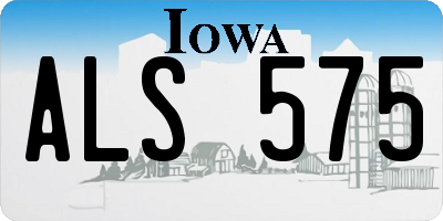 IA license plate ALS575