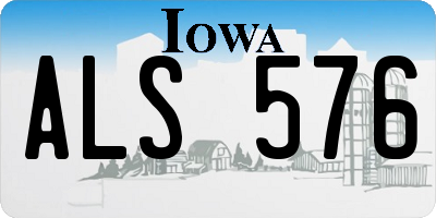 IA license plate ALS576