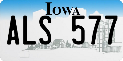 IA license plate ALS577