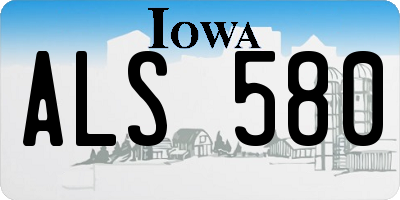 IA license plate ALS580