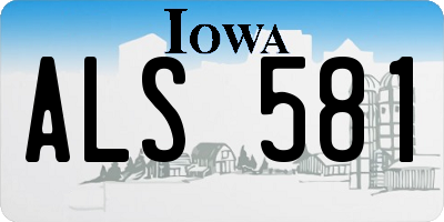 IA license plate ALS581