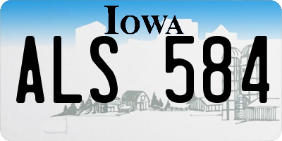 IA license plate ALS584