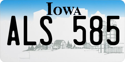 IA license plate ALS585