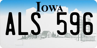 IA license plate ALS596