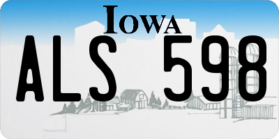 IA license plate ALS598