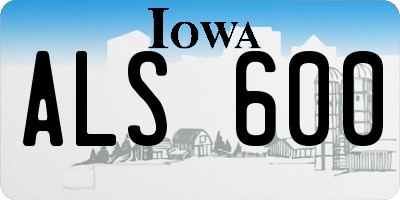 IA license plate ALS600
