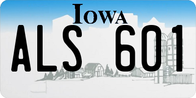IA license plate ALS601
