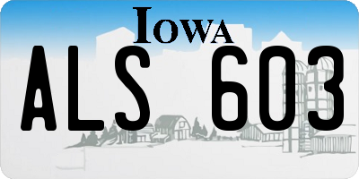 IA license plate ALS603