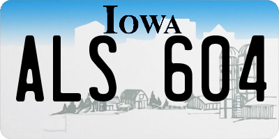 IA license plate ALS604