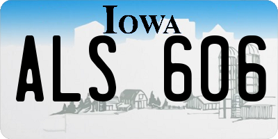 IA license plate ALS606