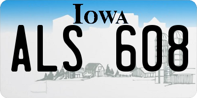IA license plate ALS608
