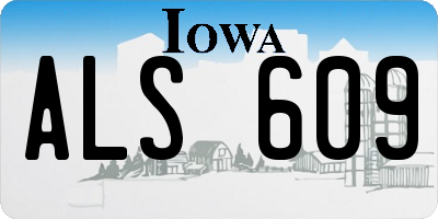 IA license plate ALS609