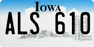 IA license plate ALS610