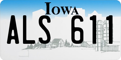 IA license plate ALS611