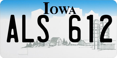 IA license plate ALS612