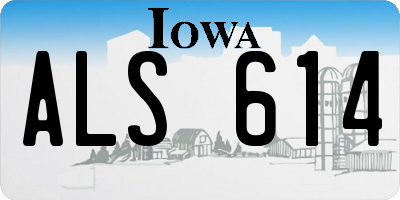 IA license plate ALS614