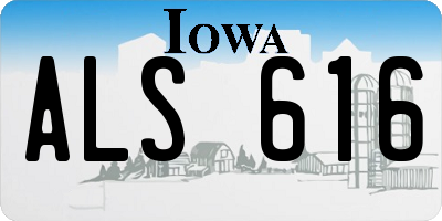 IA license plate ALS616
